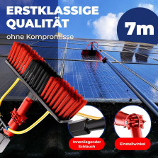 BoomDing Teleskop Waschbürste | 7 Meter aus Aluminium | Perfekt als PV Anlage Reinigung oder PV Reinigungsbürste | Auch als