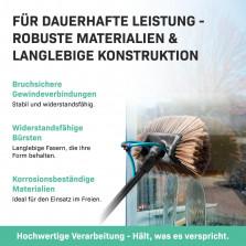 VONROC Teleskop Waschbürste mit Teleskopstiel 6,5m - Ausziehbar Teleskopstangen Reinigung für Fenster, Terrassendach,