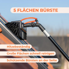 Aquascopic Teleskopstange mit interner Wasserspender und Bürste mit 5 Flächen – Fensterputzer längenverstellbar – Bis zu 8m –