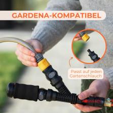 Aquascopic Teleskopstange mit interner Wasserspender und Bürste mit 5 Flächen – Fensterputzer längenverstellbar – Bis zu 8m –