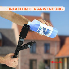 Aquascopic Teleskopstange mit interner Wasserspender und Bürste mit 5 Flächen – Fensterputzer längenverstellbar – Bis zu 8m –