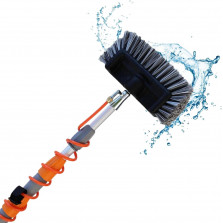 Aquascopic Teleskopstange mit interner Wasserspender und Bürste mit 5 Flächen – Fensterputzer längenverstellbar – Bis zu 8m –
