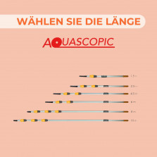 Aquascopic Teleskopstange mit interner Wasserspender und Bürste mit 5 Flächen – Fensterputzer längenverstellbar – Bis zu 8m –