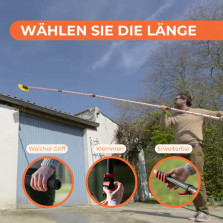 Aquascopic Teleskopstange mit interner Wasserspender und Bürste mit 5 Flächen – Fensterputzer längenverstellbar – Bis zu 8m –