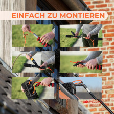 Aquascopic Teleskopstange mit interner Wasserspender und Bürste mit 5 Flächen – Fensterputzer längenverstellbar – Bis zu 8m –