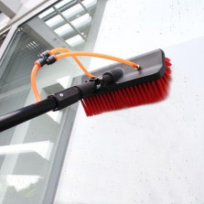 Aquascopic Teleskopstange mit interner Wasserspender und Bürste mit 5 Flächen – Fensterputzer längenverstellbar – Bis zu 8m –