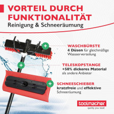 toolmacher Teleskop Waschbürste 6m [5 JAHRE GARANTIE] - Waschbürste mit Teleskopstiel - Terrassendach Reiniger - Teleskopstange