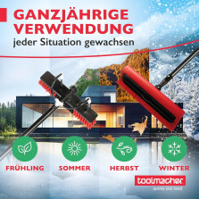 toolmacher Teleskop Waschbürste 6m [5 JAHRE GARANTIE] - Waschbürste mit Teleskopstiel - Terrassendach Reiniger - Teleskopstange