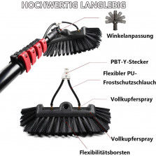 Teleskop Waschbürste, 3.6m/5.4m/6m/7.2m/9.2m /10.8m High Clean Teleskopstange mit Wasseranschluss, Wasserbesen mit Teleskopstiel