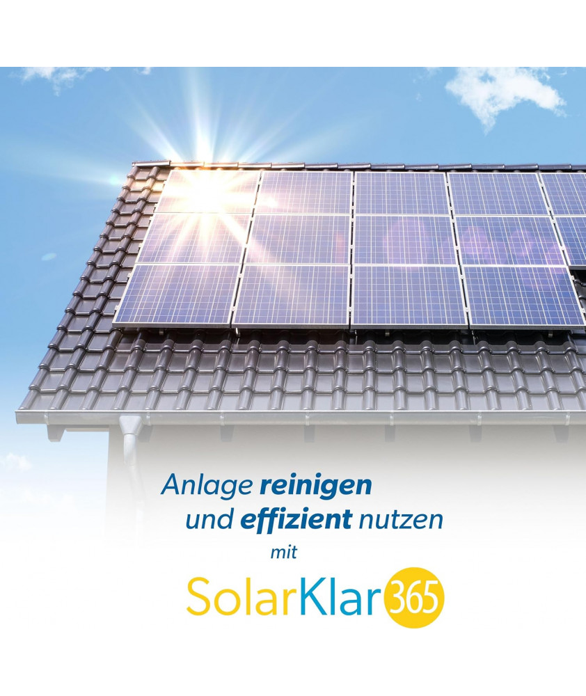 SolarKlar365 Photovoltaik- und Solaranlagen Reiniger | PV Anlage reinigen | Lotuseffekt langanhaltender Schutz, starke und