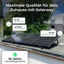 Solarway Balkonkraftwerk Halterung Geländer, Fassade und Flachdach Befestigung für 2 Solarmodule Halterung | Set |