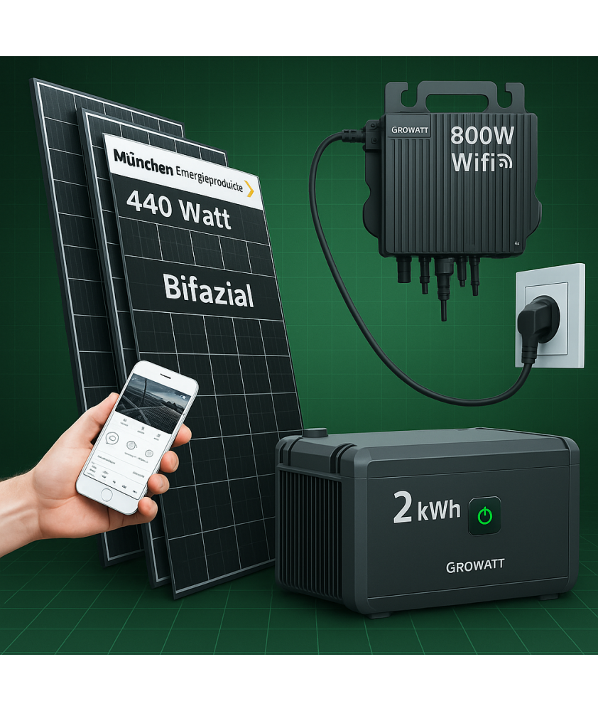 1720Watt Balkonkraftwerk mit 4 kWh Speicher Plug and Play