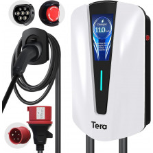 Tera EV Ladegerät Typ 2 11KW Heim-Ladestation Wallbox Ladekabel Elektroauto mit Kabelhalterung Ladekabel 3-Phasen CEE Stecker