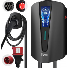 Tera EV Ladegerät Typ 2 11KW Heim-Ladestation Wallbox Ladekabel Elektroauto mit Kabelhalterung Ladekabel 3-Phasen CEE Stecker
