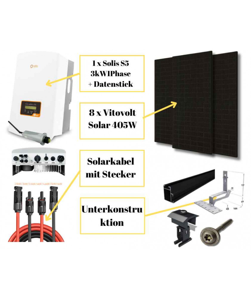 Solis Solaranlage 3kW mit UK