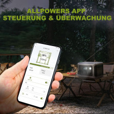 ALLPOWERS R600 Solargenerator, 299WH LiFePO4 Batterie, 2x 600W (1200W Spitze) AC Ausgang Tragbare Powerstation mit 100W