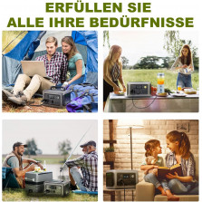 ALLPOWERS Solargenerator R600, 2x 600W (1200W Spitze) AC Ausgang Tragbare Powerstation mit 200W Solarpanel, 299WH LiFePO4