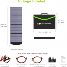 ALLPOWERS Faltbares Solarpanel 200W Solarmodul Solarladegerät Speziell US Solarzelle mit MC-4 Ausgang für Tragbare Powerstation