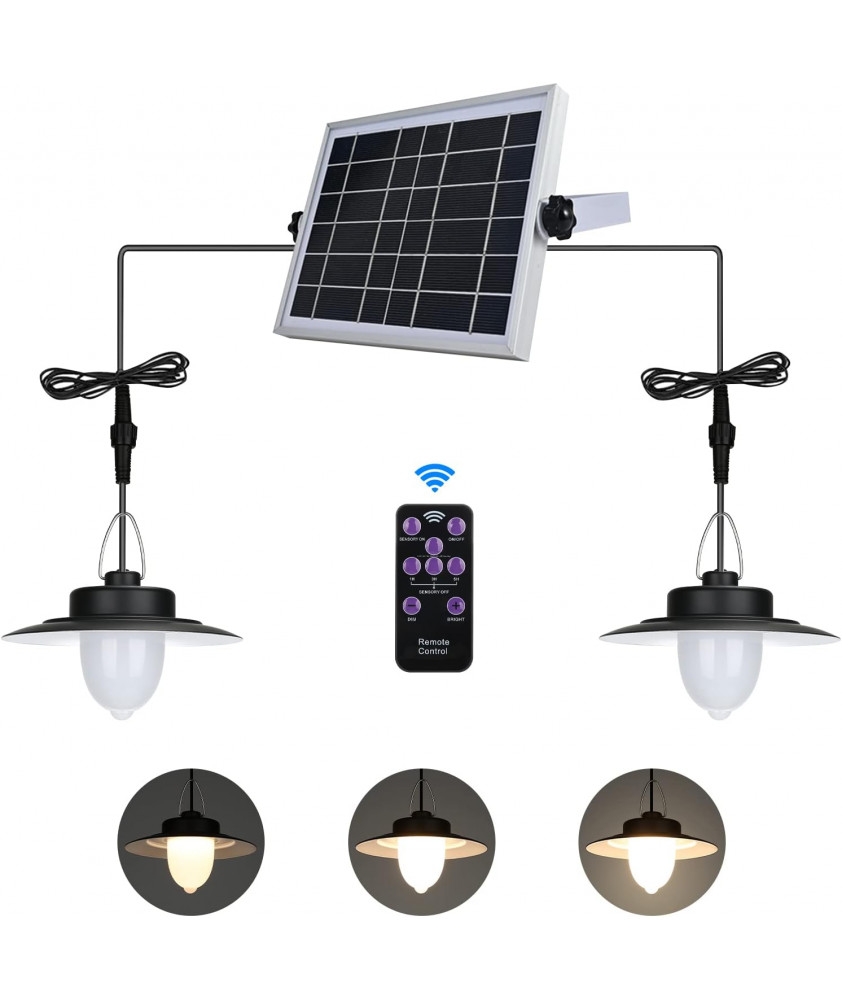 ENCOFT Garten Solarlampen für Außen Hängend,Solar Hängelampe mit Bewegungsmelder Dimmbar Solar Hängeleuchte mit Fernbedienung