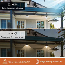 ENCOFT Garten Solarlampen für Außen Hängend,Solar Hängelampe mit Bewegungsmelder Dimmbar Solar Hängeleuchte mit Fernbedienung