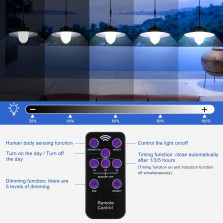 ENCOFT Garten Solarlampen für Außen Hängend,Solar Hängelampe mit Bewegungsmelder Dimmbar Solar Hängeleuchte mit Fernbedienung