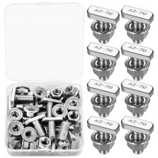 m8x20mm 20 Stk Hammerkopfschrauben, Edelstahl Hammerkopfschraube mit 20 Stk Flanschmuttern, Gewächshausschrauben für Gewächshaus