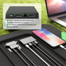 Borrow Power 40-200W Solarpanel-Set, 18V Tragbares, Faltbares Ladegerät mit MC4, USB + DC, Hohe Umwandlungsrate für Zuhause,