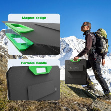 Borrow Power 40-200W Solarpanel-Set, 18V Tragbares, Faltbares Ladegerät mit MC4, USB + DC, Hohe Umwandlungsrate für Zuhause,