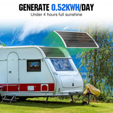ECO-WORTHY 130W 12V Solarpanel Flexibel Monokristallines Solarpanel, Solarmodul mit Ladekabel für Wohnmobil Auto Boot 12V