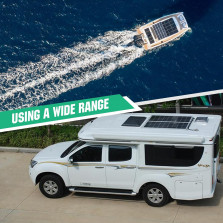 ECO-WORTHY 130W 12V Solarpanel Flexibel Monokristallines Solarpanel, Solarmodul mit Ladekabel für Wohnmobil Auto Boot 12V