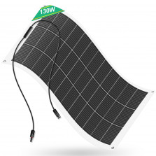 ECO-WORTHY 130W 12V Solarpanel Flexibel Monokristallines Solarpanel, Solarmodul mit Ladekabel für Wohnmobil Auto Boot 12V