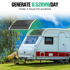 ECO-WORTHY 130W 12V Solarpanel Flexibel Monokristallines Solarpanel, Solarmodul mit Ladekabel für Wohnmobil Auto Boot 12V