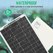 ECO-WORTHY 130W 12V Solarpanel Flexibel Monokristallines Solarpanel, Solarmodul mit Ladekabel für Wohnmobil Auto Boot 12V