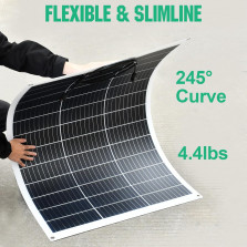 ECO-WORTHY 130W 12V Solarpanel Flexibel Monokristallines Solarpanel, Solarmodul mit Ladekabel für Wohnmobil Auto Boot 12V