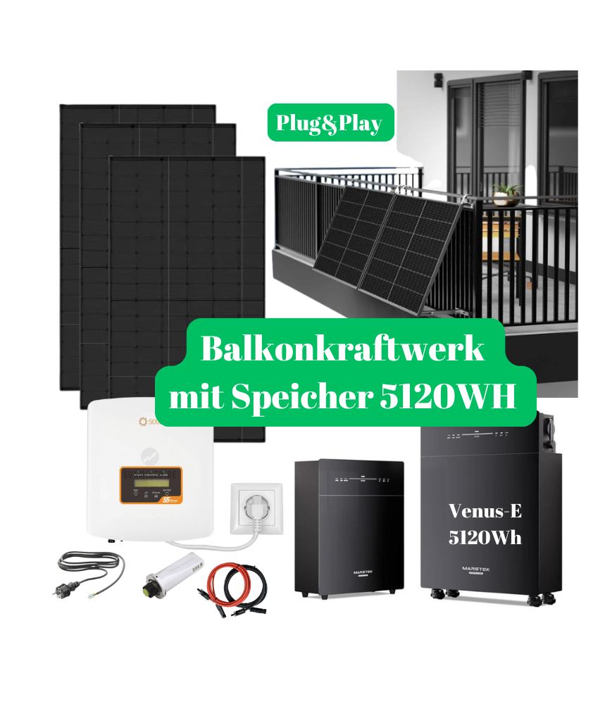 Balkonkraftwerk mit Energiespeicher