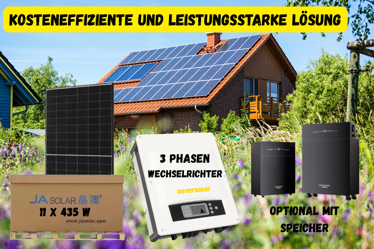 Solarpaket mit Paneelen und Wechselrichter