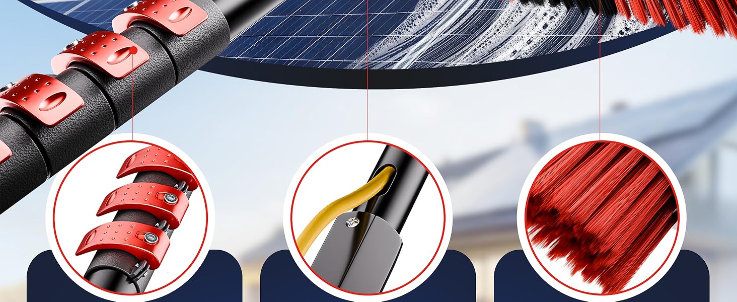 Boomding Teleskop waschbürste PV Anlage Reinigung Terrassendach Wintergarten Solar